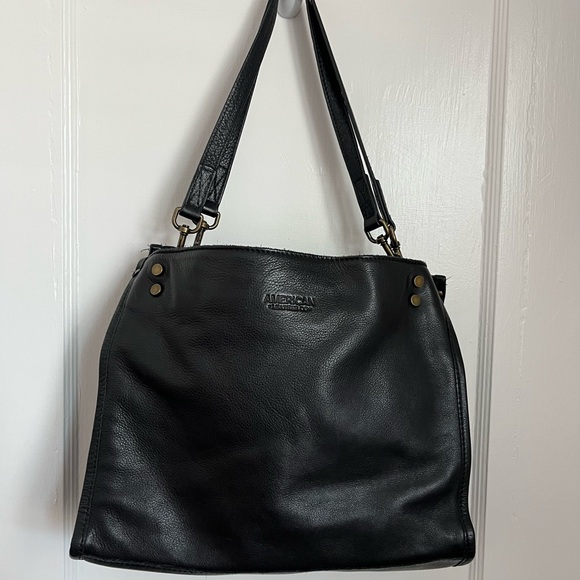 GU American Leather Co. "Hope Tote" Black Shoulder Bag/Tote/Purse- Triple Entry! - Picture 3 of 8